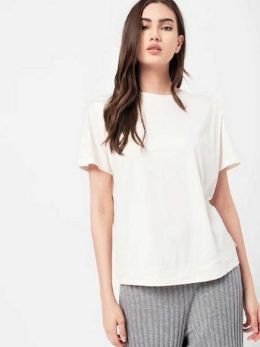 Short Sleeve Top Oversize Shoulder Klaaraa Tee T-Shirt